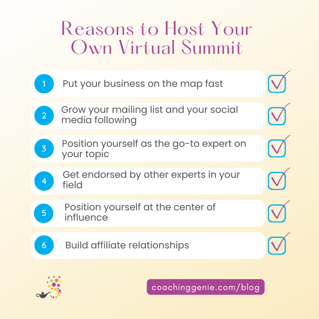 reasons to host a virtual summit